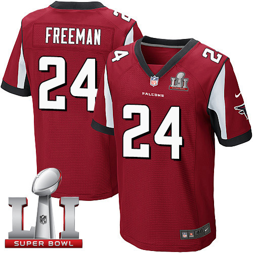 Nike Falcons #24 Devonta Freeman Red Team Color Super Bowl LI 51 Men's Stitched NFL Elite Jersey
